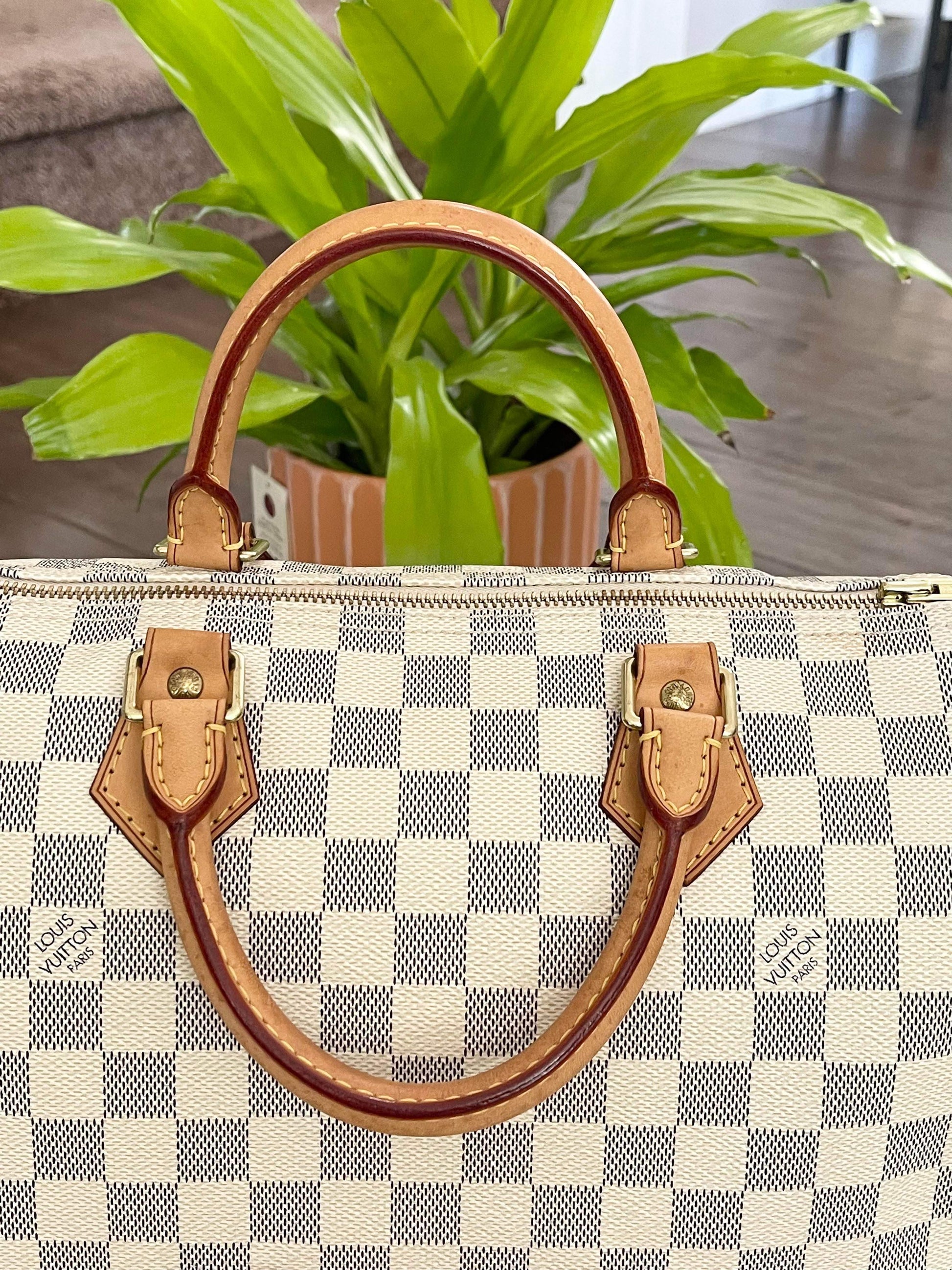 How To Spot Authentic Louis Vuitton Speedy 30 Damier Azur Bag and